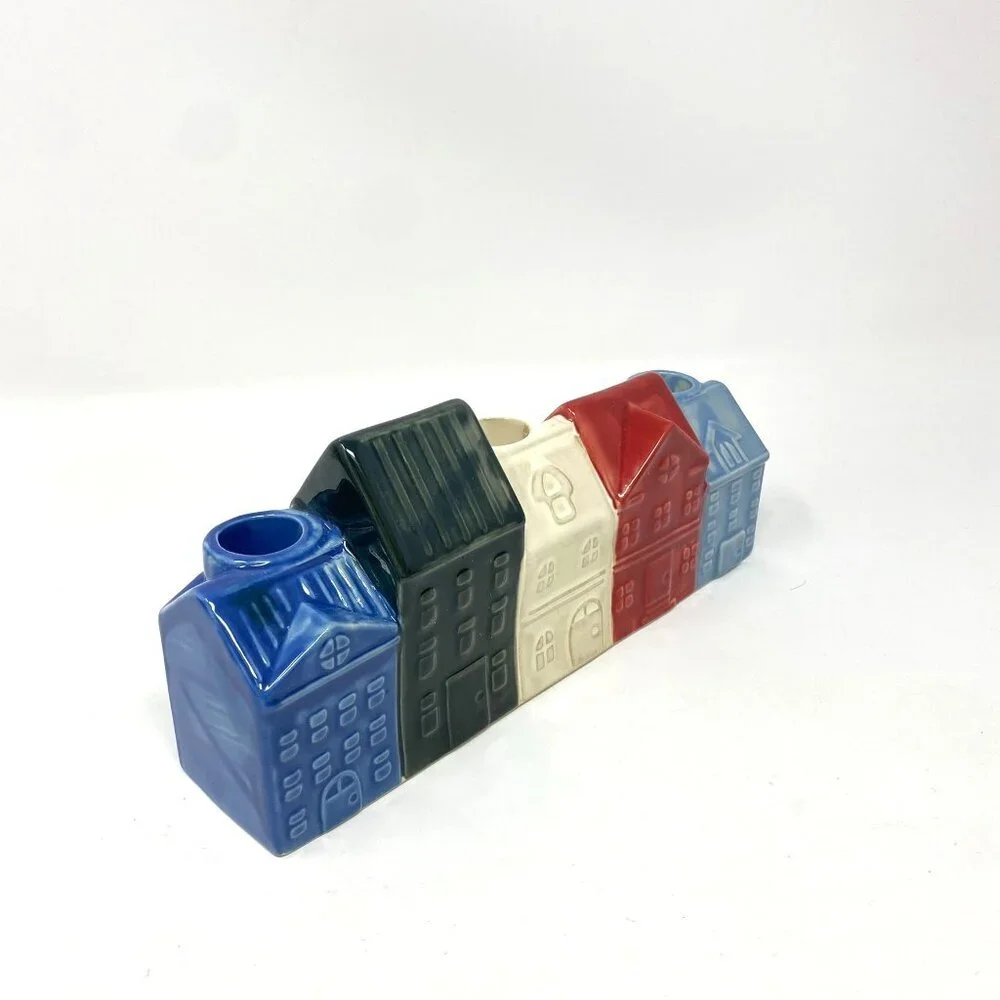 Target Winter Village Taper Candle Holder Room Essentials™ Colorful Houses Decor